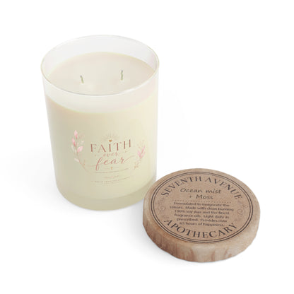 Faith Over Fear Scented Candle — 11oz Glass Inspirational Candle