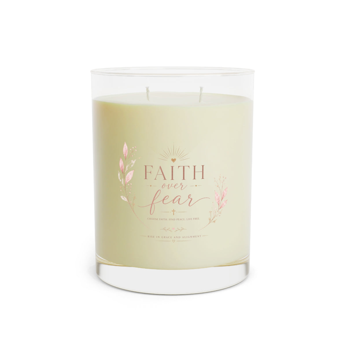 Faith Over Fear Scented Candle — 11oz Glass Inspirational Candle