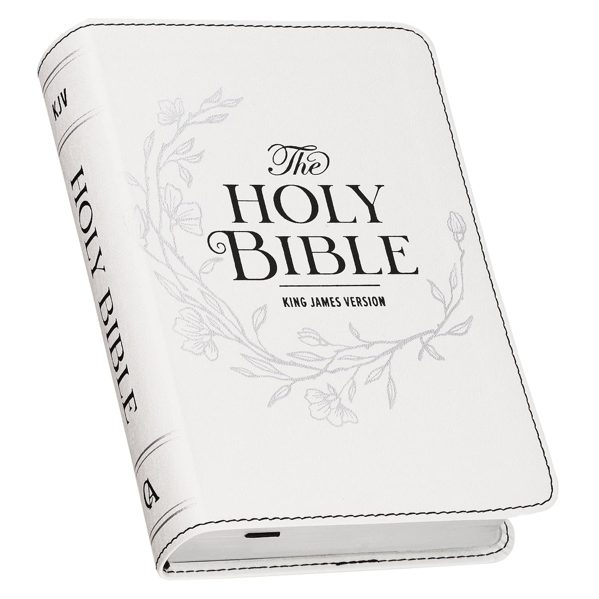 KJV Holy Bible, Compact Large Print Vegan Leather Red Letter Edition - Ribbon Marker, King James Version, Pearlized White (KJV Compact LP Editions)