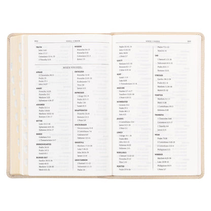 KJV Holy Bible, Standard Size Faux Leather Red Letter Edition Thumb Index, Ribbon Marker, King James Version, Pearlescent Taupe (KJV Deluxe Gift Editions)