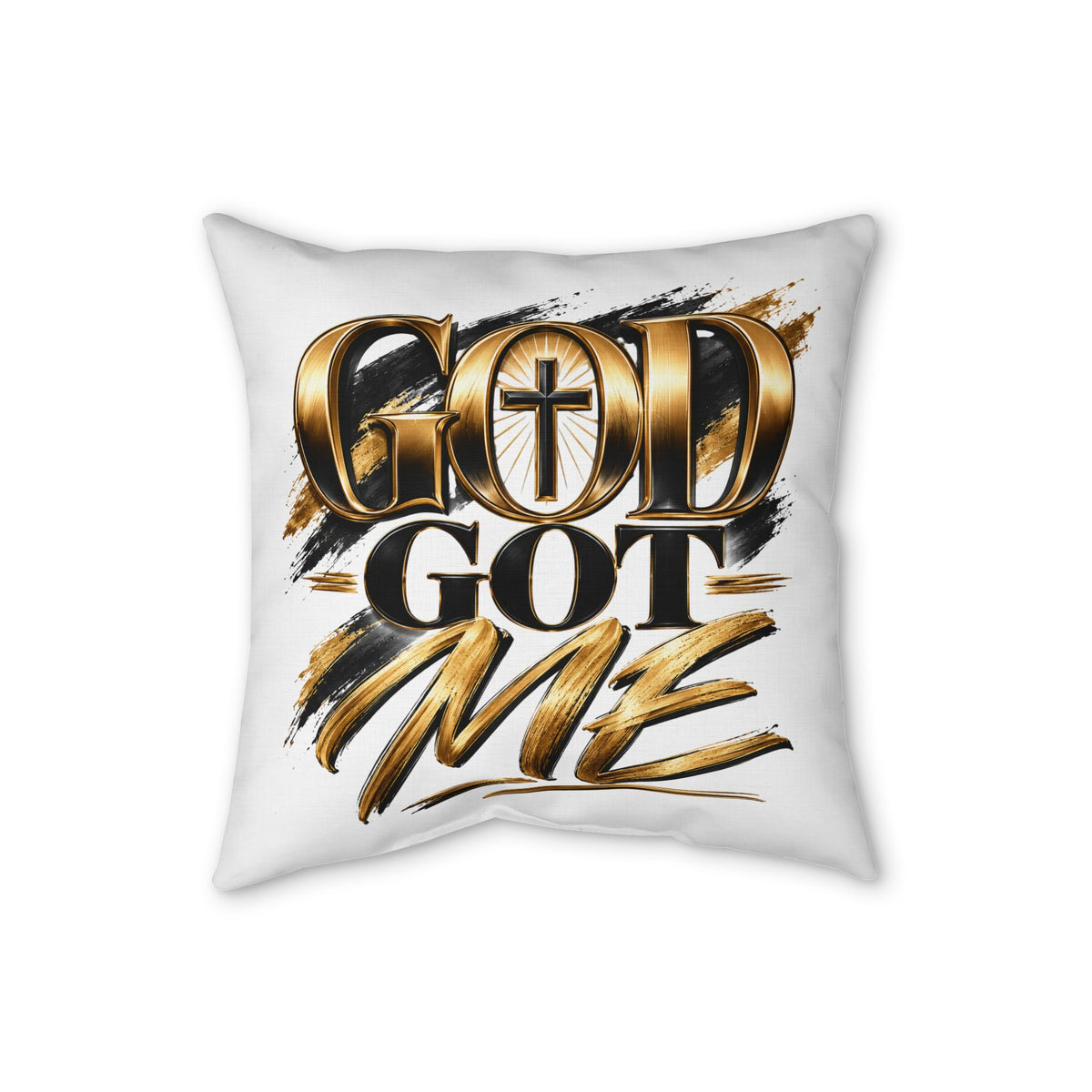 God Got Me Faux Linen Pillow