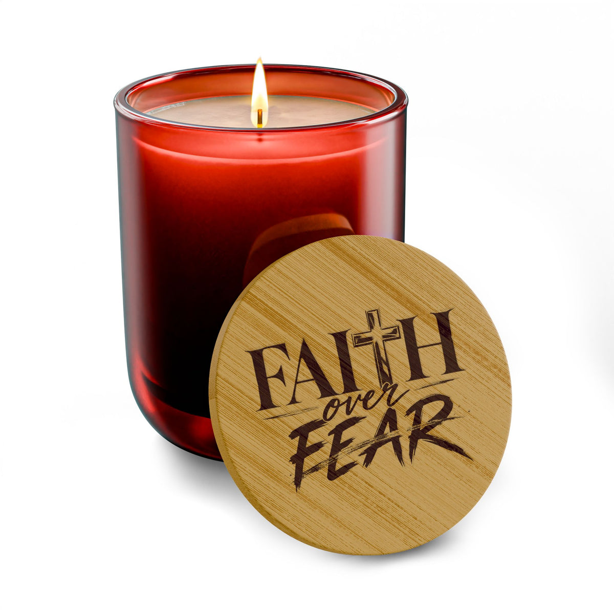 Faith Over Fear Scented Soy Candle Engraved Lid