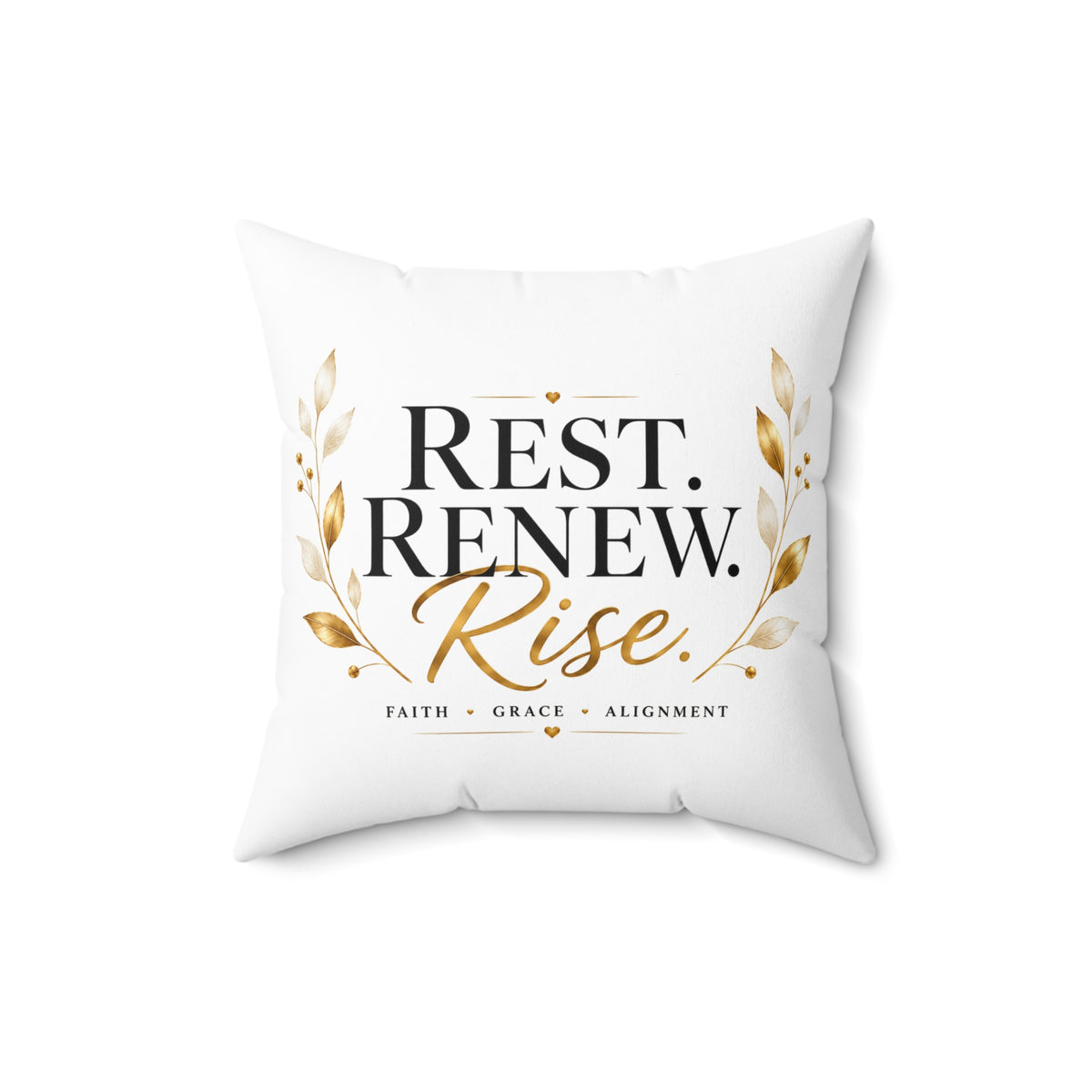 Rest. Renew. Rise. Decorative Pillow