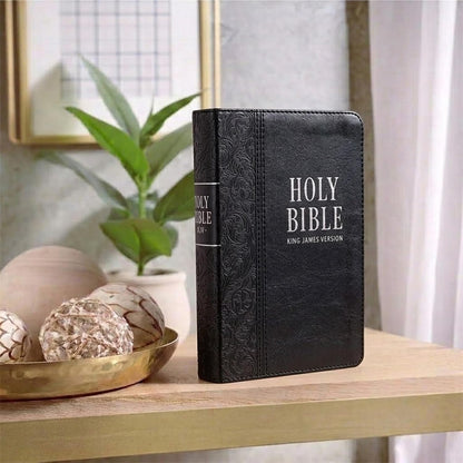 KJV Holy Bible, Compact Large Print Faux Leather Red Letter Edition - Ribbon Marker, King James Version, Black (KJV Compact LP Editions)