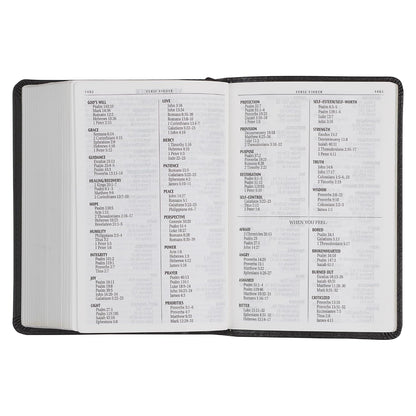 KJV Holy Bible, Compact Large Print Faux Leather Red Letter Edition - Ribbon Marker, King James Version, Black (KJV Compact LP Editions)