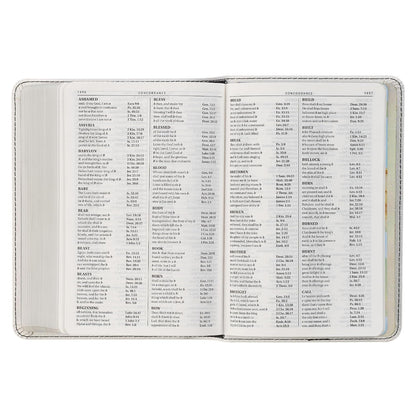 KJV Holy Bible, Compact Large Print Vegan Leather Red Letter Edition - Ribbon Marker, King James Version, Pearlized White (KJV Compact LP Editions)