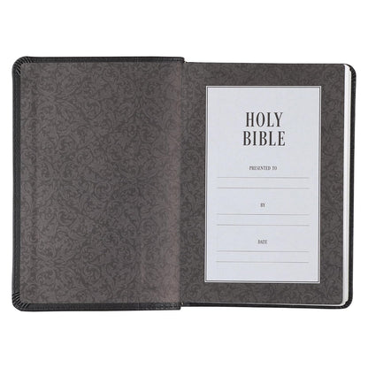 KJV Holy Bible, Compact Large Print Faux Leather Red Letter Edition - Ribbon Marker, King James Version, Black (KJV Compact LP Editions)