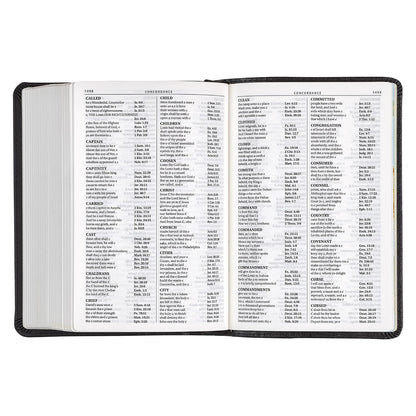KJV Holy Bible, Compact Large Print Faux Leather Red Letter Edition - Ribbon Marker, King James Version, Black (KJV Compact LP Editions)