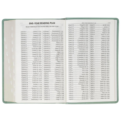 KJV Holy Bible, Giant Print Standard Size Red Letter Edition, Thumb Index Tabs & Ribbon Marker, King James Version, Vegan Leather, Teal, 14 pt. Type