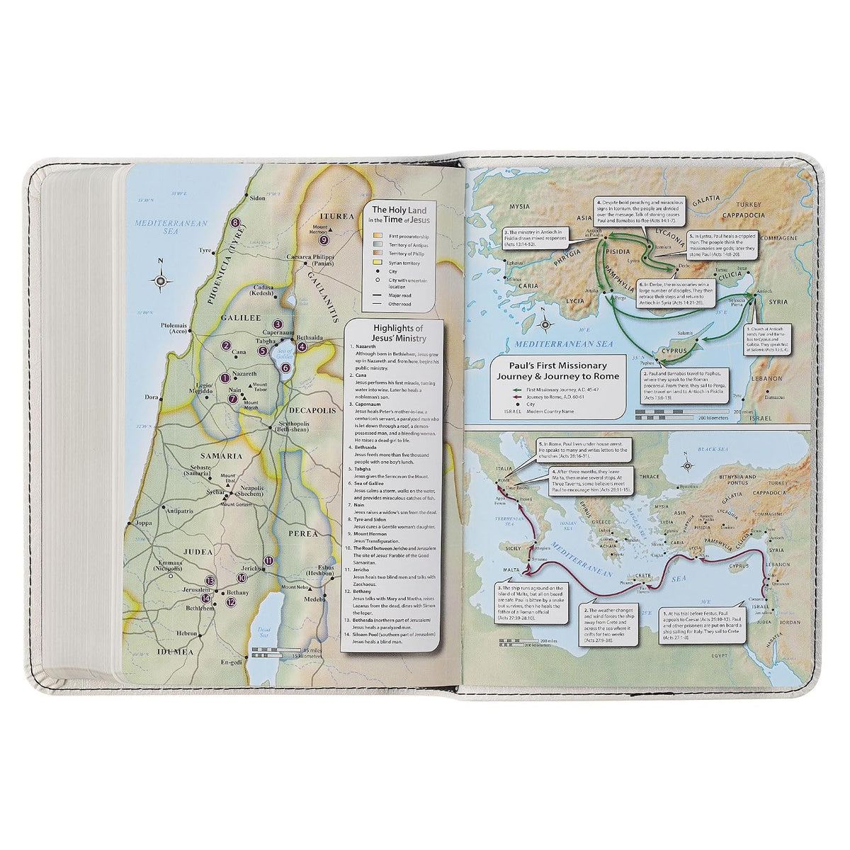 KJV Holy Bible, Compact Large Print Vegan Leather Red Letter Edition - Ribbon Marker, King James Version, Pearlized White (KJV Compact LP Editions)