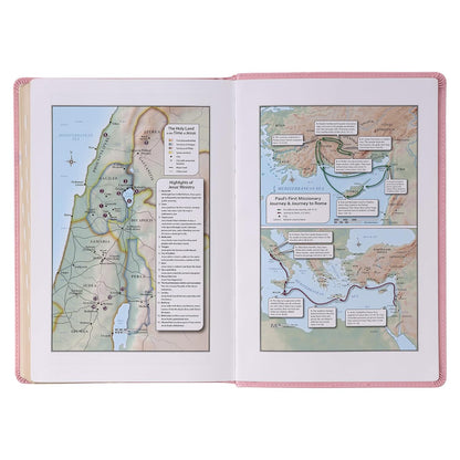 KJV Holy Bible, Giant Print Full-size Faux Leather Red Letter Edition - Thumb Index & Ribbon Marker, King James Version, Pink (KJV Full Size GP Editions)
