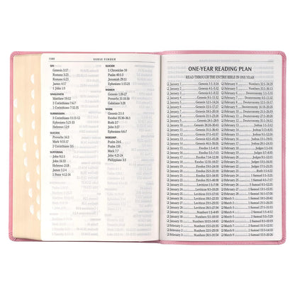 KJV Holy Bible, Giant Print Full-size Faux Leather Red Letter Edition - Thumb Index & Ribbon Marker, King James Version, Pink (KJV Full Size GP Editions)