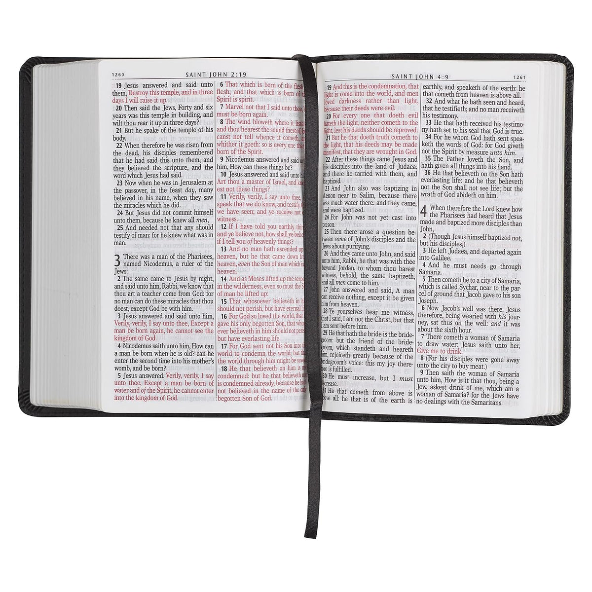 KJV Holy Bible, Compact Large Print Faux Leather Red Letter Edition - Ribbon Marker, King James Version, Black (KJV Compact LP Editions)