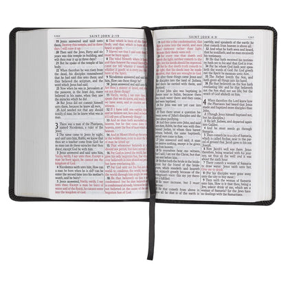 KJV Holy Bible, Compact Large Print Faux Leather Red Letter Edition - Ribbon Marker, King James Version, Black (KJV Compact LP Editions)