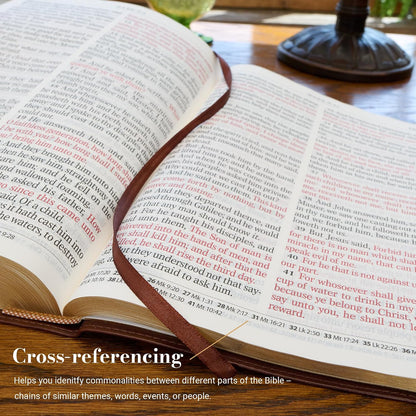 KJV Holy Bible, Super Giant Print Red Letter Edition - Thumb Index Tabs & Ribbon Marker, King James Version, Vegan Leather, White (KJV Super Giant Print Editions)