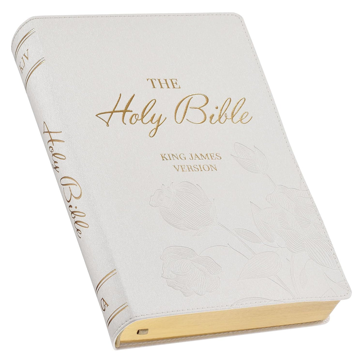KJV Holy Bible, Super Giant Print Red Letter Edition - Thumb Index Tabs & Ribbon Marker, King James Version, Vegan Leather, White (KJV Super Giant Print Editions)