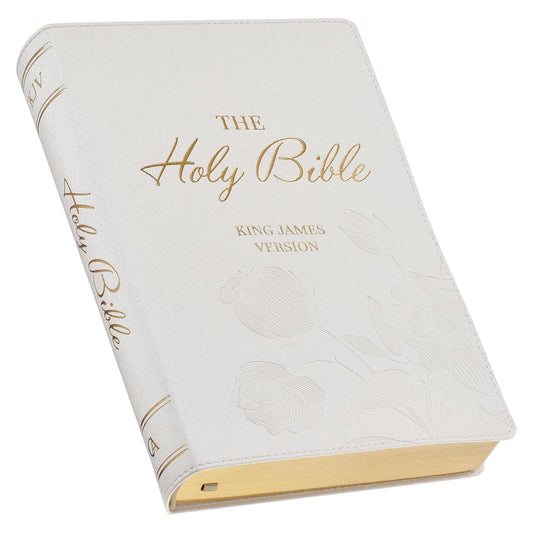KJV Holy Bible, Super Giant Print Red Letter Edition - Thumb Index Tabs & Ribbon Marker, King James Version, Vegan Leather, White (KJV Super Giant Print Editions)