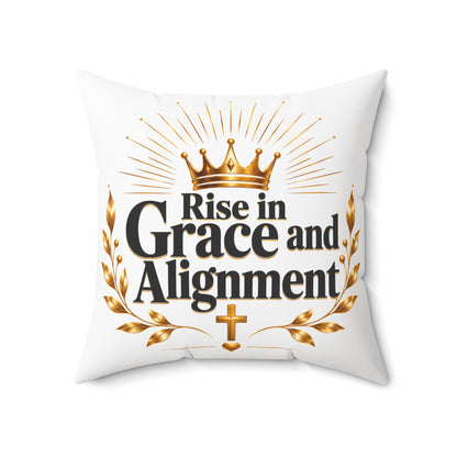 Rise in Grace and Alignment Decorative Pillow
