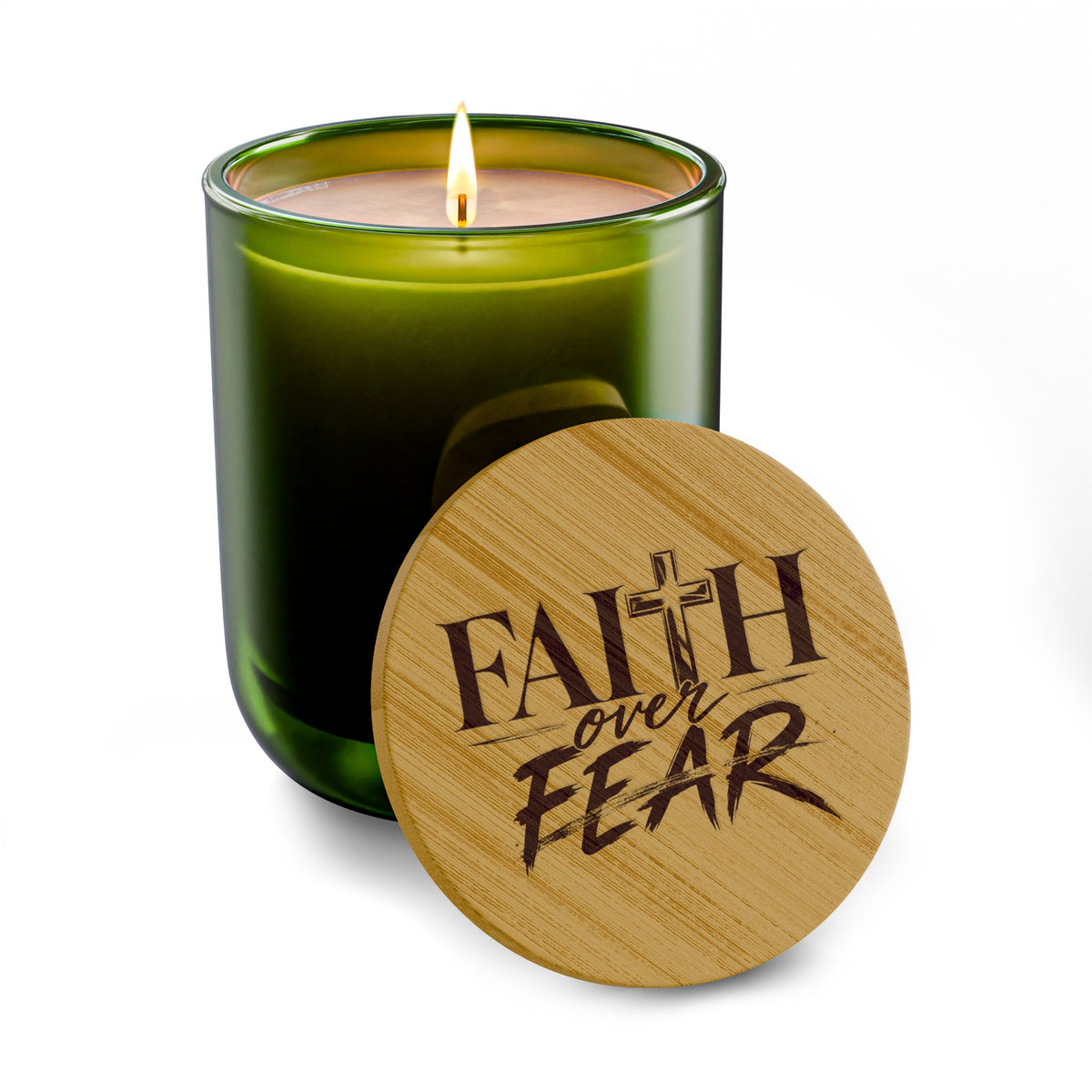 Faith Over Fear Scented Soy Candle Engraved Lid