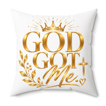 Soft God Got Me Square Pillow