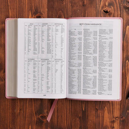 KJV Holy Bible: Large Print with 53,000 Center-Column Cross References, Pink Leathersoft, Red Letter, Comfort Print: King James Version