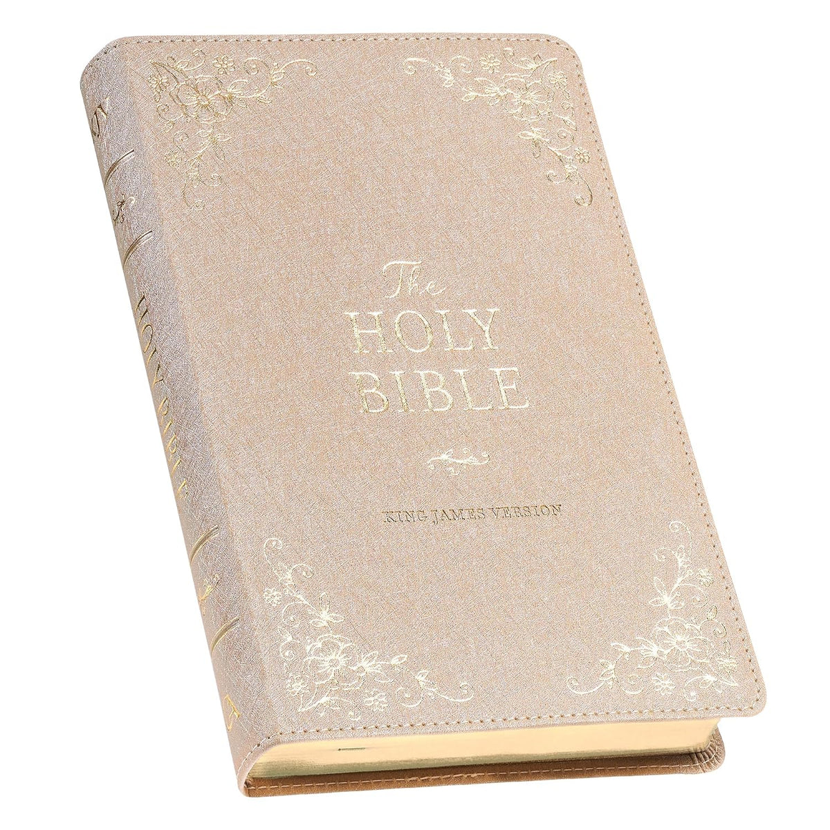 KJV Holy Bible, Standard Size Faux Leather Red Letter Edition Thumb Index, Ribbon Marker, King James Version, Pearlescent Taupe (KJV Deluxe Gift Editions)