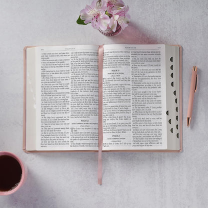 KJV Holy Bible, Giant Print Full-size Faux Leather Red Letter Edition - Thumb Index & Ribbon Marker, King James Version, Pink (KJV Full Size GP Editions)