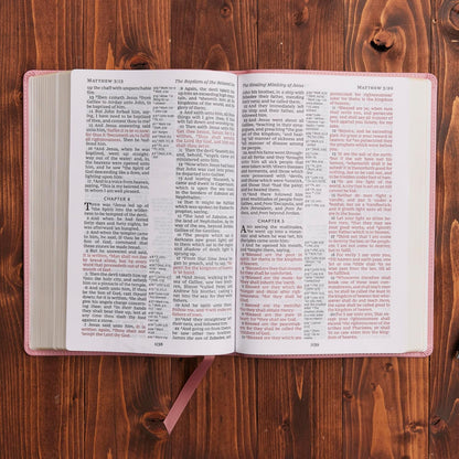 KJV Holy Bible: Large Print with 53,000 Center-Column Cross References, Pink Leathersoft, Red Letter, Comfort Print: King James Version