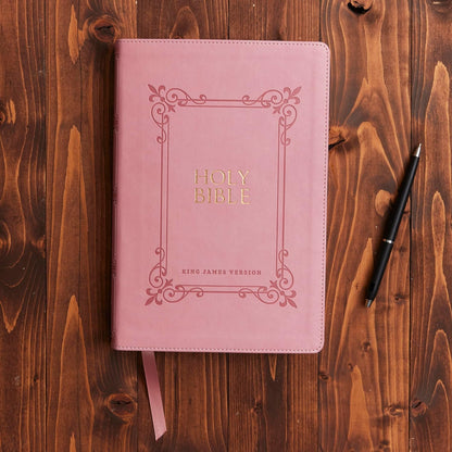 KJV Holy Bible: Large Print with 53,000 Center-Column Cross References, Pink Leathersoft, Red Letter, Comfort Print: King James Version