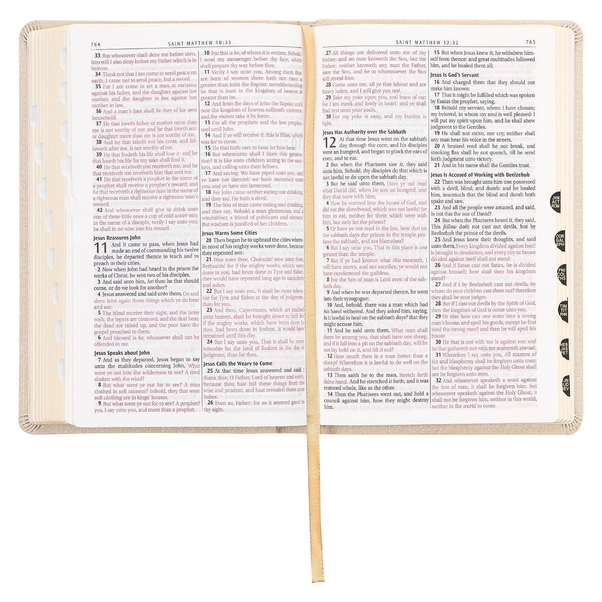 KJV Holy Bible, Standard Size Faux Leather Red Letter Edition Thumb Index, Ribbon Marker, King James Version, Pearlescent Taupe (KJV Deluxe Gift Editions)