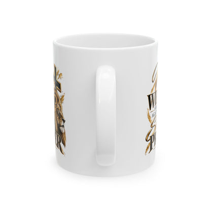 Ceramic Lion Cross Mug