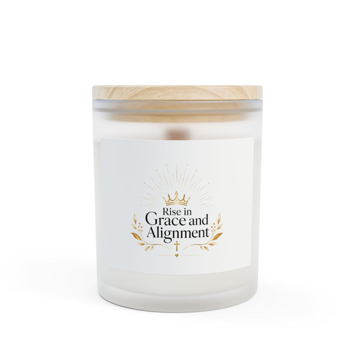 Rise in Grace & Alignment Frosted Glass Candle — 11oz Scented Jar for Meditation & Gift