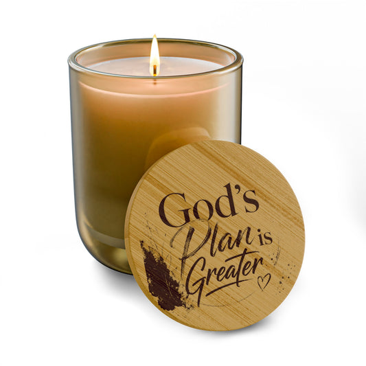 Engraved  Soy Candle — "God's Plan Is Greater"